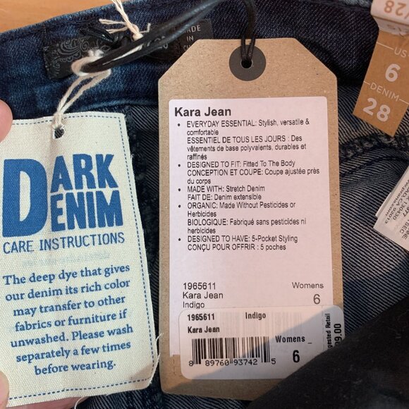 prAna Womens KARA Low Rise Narrow Leg Fitted Jeans Sz 6 in INDIGO - Picture 5 of 9